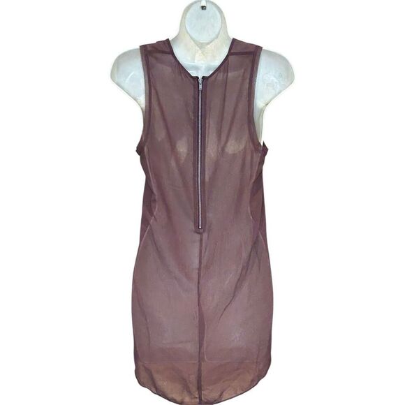 Helmut Lang Sheer Blouse in Malbec Maroon NWOT Size Petite - Picture 2 of 4